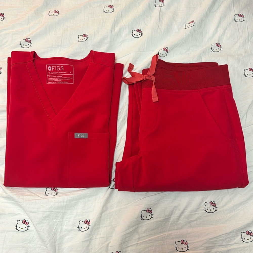 Figs POP RED small Catarina & SP Zamora joggers set
